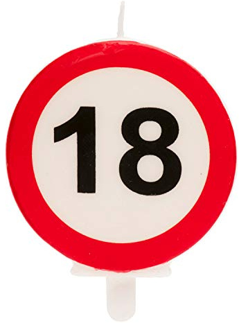 Dekora - Vela Cumpleaños con Señal de Prohibido para Decoracion de Tartas - Numero 18