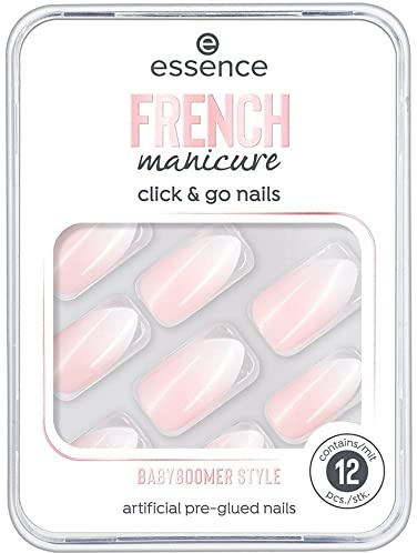 essence cosmetics FRENCH manicure click & go nails, French Maniküre, Nr. 02 babyboomer style, nude, Manicure, sofortiges Ergebnis, ohne Aceton, Alkohol, Parfüm (12 Stück)