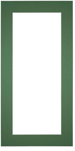 yd. Passepartout 20x40 cm - Ausschnitt für Bildformat 10x30 - Waldgrün | Your Decoration, Säurefreier Museumskarton 630 g, Außenmaß 20x40 cm, Ausschnitt 10x30 cm, Schrägschnitt