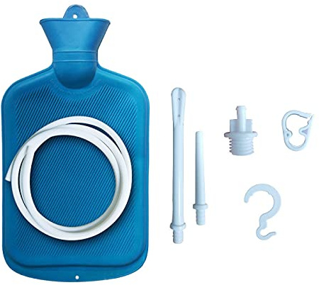 Sac à lavement de 2 l, Kit de lavement, Premium Lavement Douche, Kit Pour Lavement Intestinal, Premium Lavement Douche, Bag pour Nettoyage de Côlon Detox Soulage la Constipation-bleu