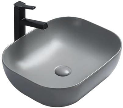Mexen Lavabo de baño de cerámica con un solo cuenco Rita - Gris claro mate - 21084561