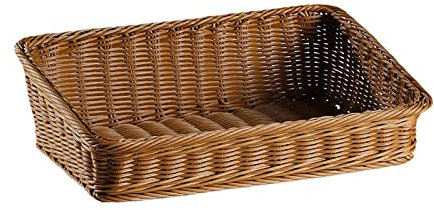 rettangolari in rattan intrecciato per frutta Cestino per pane in vimini di colore naturale di bambù per esporre vassoio rettangolar in rattan snack contenitore cestinomolto resistente