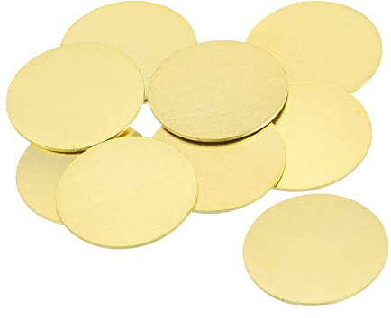 sourcing map 10 Stück Stempeln Runden DIY Anhängern aus Messing Ersatz 25mm | Basteldekoration