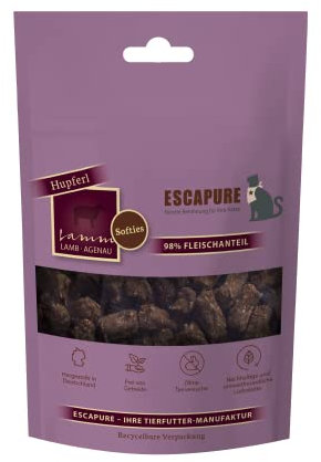 Escapure Katzen Leckerli Beutel | Lamm Hupferl 80g | Lamm Hupferl in Premium Qualität | 98% Muskelfleisch | ohne künstliche Zusatzstoffe und frei von Getreide