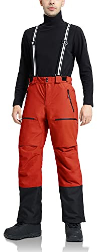 Pioneer Camp Pantalones de esquí para Hombre Snowboard Pantalones con múltiples Bolsillos Orange S