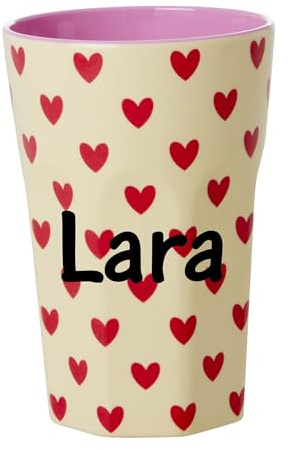 Elfenstall Rice Becher Tall Large mit Wunsch-Namen personalisiert - zu Nikolaus, Weihnachten oder Geburtstag (Darling Hearts)