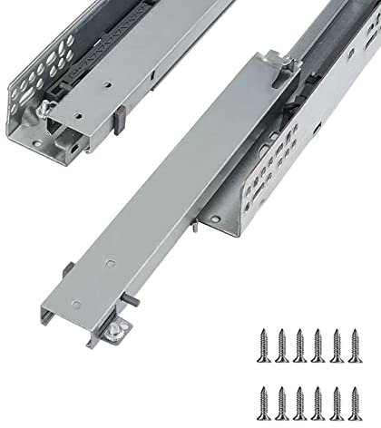 Schubladenschienen Softclose Push to Open 250mm-550mm Verdeckt Unter Montage Vollständig Ausgefahren Teleskopschiene Schön Und Praktisch Zugleich ( Color : Press to open three sections , Size : 300mm