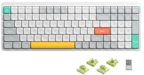nuphy Air96 V2 Clavier mécanique QMK/Via, 96% Clavier sans Fil ŕ Profil Bas, Bluetooth 5.1, 2.4GHz et Connexion Filaire, Compatible avec Les systčmes Windows et Mac OS - Ionic White Aloe
