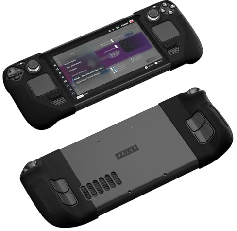 JSAUX Silicone Grip Protection Case for Steam Deck - GripSkin & GripArmor Set (Left & Right) - GP0016 Black