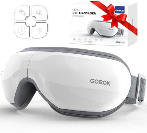 Augenmassagegerät, intelligentes Augenmassagegerät mit Wärme, verbessertes beheiztes Augenmaskenmassagegerät mit Bluetooth-Musik