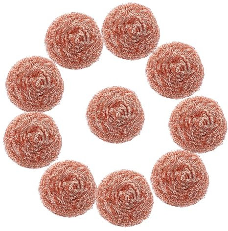 JECOMPRIS Soldering Iron Tip Cleaner: 10pcs Coiled Brass Sponge Tip Cleaner Solders Tip Cleaning Wire Ball Scrubbers Ball Pad Sponge Copper Coated Scourer for Kitchen Pot