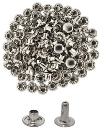 CATTANEO 100 Remaches de hierro completos macho/hembra – Diferentes tamaños disponibles – Para bolsos, zapatos, ropa y tejidos – Fácil de aplicar – Fabricado en Italia
