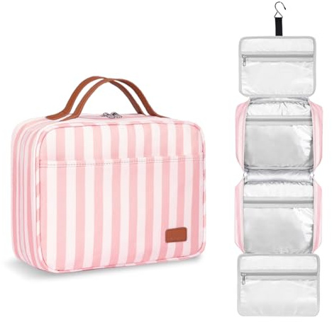 Kulturbeutel zum Aufhängen große Reise Kulturtasche Damen wasserdichte Kosmetiktasche Make-up-Organizer mit 4 Fächern und 1 Stabilen Haken für Damen