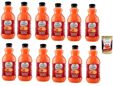 Italian Gourmet Succoso Zero Succo Arancia e Rossa PET sin azúcar, 12 x 90 cl | Bevanda agli agrumi - Calentador de sed afrutado, color naranja y naranja