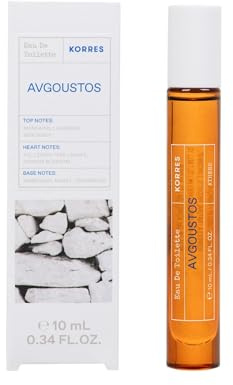 KORRES AVGOUSTOS Eau de Toilette per uomo e donna, in pratica misura da viaggio, unisex, profumo fruttato e agrumato, vegano, 10 ml