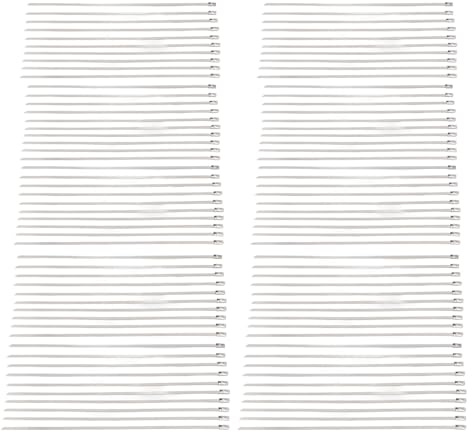 Fascette Fermacavi Autobloccanti in Acciaio Inossidabile 304, per Ambienti Esterni Difficili, 100 Pezzi 270 Mm X 4,6 Mm X 0,25 Mm, Ideali per Giardino, Fattoria, Cavi, Condutture