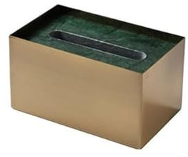 Kosmetiktücherbox für Zuhause/Büro Taschentuchbox aus Marmor und Edelstahl for Wohnzimmer, leichter Luxus, gehobener Couchtisch, Tischschubladenbox, Haushaltsservietten-Aufbewahrungsbox Taschentuchbox