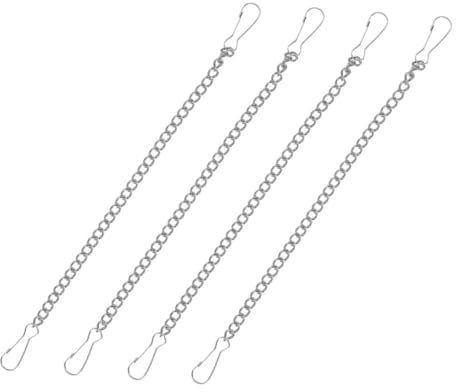 HEMOTON 4pcs Hanging Chain for Bird Feeders Outdoor Garden Heavy Duty Stainless Steel Hanger Chain for Flowerpot Planter and Wreath Ornament