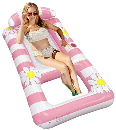 Pool Float, Uppblåsbar jobbpool för vuxna, uppblåsbar pool för vuxna, pool flyter, hopfällbar bäddsoffa för utomhussemester resor och avkoppling strand bakgård i