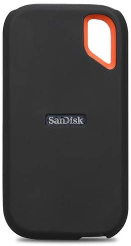 Lacdo Silicone Fundas Discos Duros Externos para SanDisk Extreme Portable SSD 500GB 1TB 2TB 4TB 8TB Unidad de Estado Sólido Externa, Funda de Protección de Silicona para SanDisk Extreme SSD, Negro