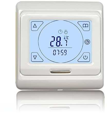 Termostato E91 con touch screen LCD 16A – Termostato digitale programmabile con sensore di temperatura interno e sensore da pavimento – Controllo riscaldamento per riscaldamento a pavimento.