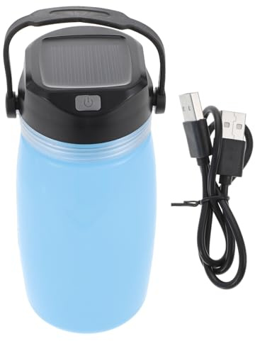 Mikinona Bouilloire Usb Solaire Bleue En Abs Et Silicone, Bouilloire De Voyage Portable Chargement Solaire Et Lampe De Camping Polyvalente, Pour Randonnée Et Camping En Plein Air