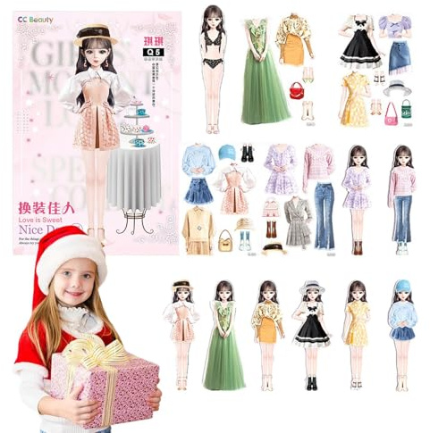 Niesel Magnetische Papierpuppen, magnetische Puppen zum Anziehen | Machen Sie sich gefälscht und spielen Sie ein Reisespielzeug | Magnetische Papierpuppe zum Ankleiden als Prinzessin mit leuchtenden