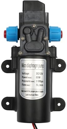 High Pressure Water Pump for Car Wash, 12V 60W Electric Microdiaphragm with Automatic Switch, 5L/min, 0.8MPa, 5L/min(C model)
