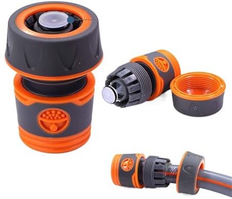 HYFEUOKF Adaptador De Manguera (3 Unidades, 1/2-3/4) For Jardín, Conector Rápido De 16 Mm con Juntas De Agua De Parada, Extensor De Reparación For Conexión De Tubería De Riego.(Red)