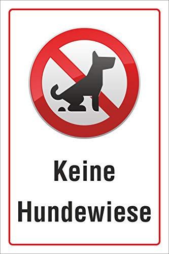 Schild Keine Hundewiese Hundeklo Hundekot Wiese Hundehaufen 3 mm Alu-Verbund 450 x 300 mm