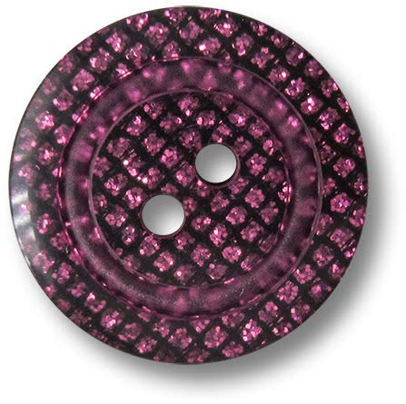 10 wunderschön funkelnde Glitzerknöpfe aus Kunststoff in lila/pink/magenta mit 2 Löchern - festliches, ausgefallenes Design. Durchmesser: ca. 20mm!