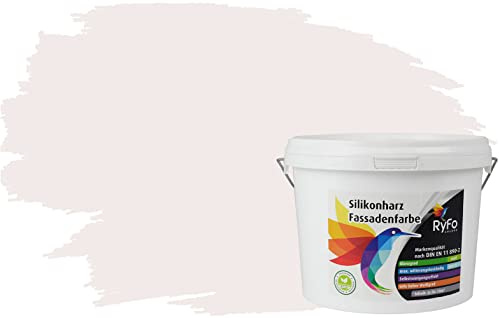 RyFo Colors Silikonharz Fassadenfarbe Lotuseffekt Trend Weißtöne Scheinweiß 3l - bunte Fassadenfarbe, weitere Weiß Farbtöne und Größen erhältlich, Deckkraft Klasse 1