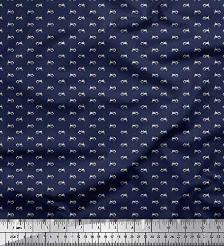 Soimoi Blau Baumwolle Batist Stoff Traktor Hemdenstoff Stoff drucken Meter 56 Zoll breit