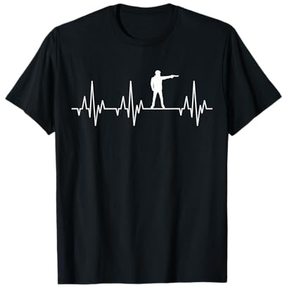 Sportschützen Pistole Schießsport Herzschlag EKG Fun T-Shirt T-Shirt