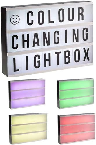 A4 Colour Changing Cinematic Light Up Box Led Sign Letters Numbers & Symbols - Battery Operated or USB