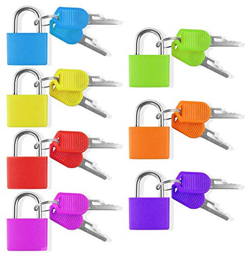 Chudian 7 Pezzi Piccolo Lucchetto Colorato con 14 Chiave, Mini Lucchetto Colorato per Borsa Armadietto Valigia Zaino Cassetto (7 Colori)