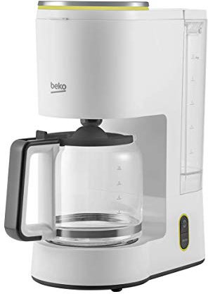 Beko - FCM1321W - Macchina da Caffè Americano con Caraffa Vetro, 1000 W, 10 Tazze - Bianco, 22,4 x 22,9 x 36,8h cm