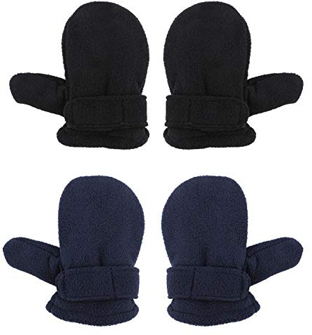 QKURT Kids' Ski Mittens - 2 Pairs Winter Thermal Snowboarding Mittens for 1-2 Year Old Girls & Boys