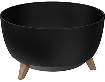 botle Blumentopf mit Füßen aus Kunststoff, Schüssel Rund mit Einsatz, Farbe (schwarz, D 47 cm x H 26,5 cm)