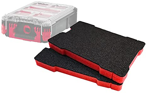 Shadow Foam Packout Compact Organiser Inserts – Perfect Fit for Milwaukee Packout Compact Organiser [Red 30mm Twin Pack] Easy Peel Foam for Milwaukee Packout System