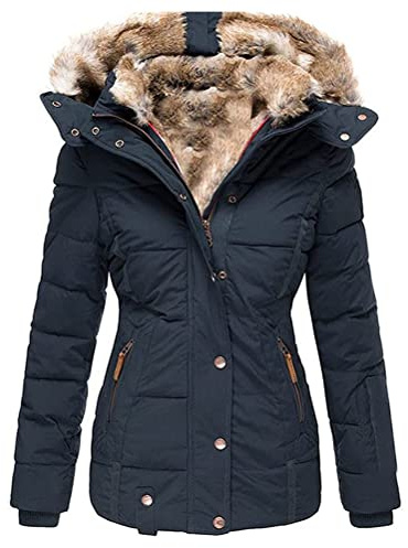 Osheoiso Moda Giacca Casual Donna Jacket Corduroy Giacca in Denim Elegante Giacca da Donna a Maniche Lunghe Giacca da Ufficio Cappotto B Blu M