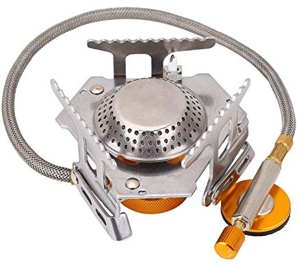 Tomotato Camping Kocher Campingkocher Aluminiumlegierung Klein Backpackingkocher Faltbarer Gaskocher Gasbrenner Ultraleichter Winddichter Kocher Tragbarer Outdoorkocher für Camping