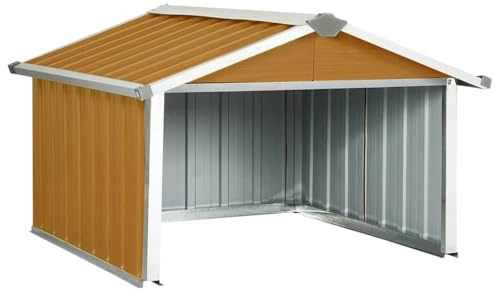vidaXL Overkapping voor robotmaaier 92x97x63 cm staal bruin