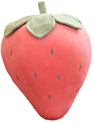 Cute Fruit Kids Pillow Stuffed Strawberry Plush Pillows Super Soft Girls Pillows Cushion Seat for Kids Toys (Pink,13.7''/35cm)1 Count (Pack of 1)