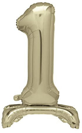 Unique 13231 - Giant Standing Foil Number 1 Balloon - 76 cm - Gold, Large