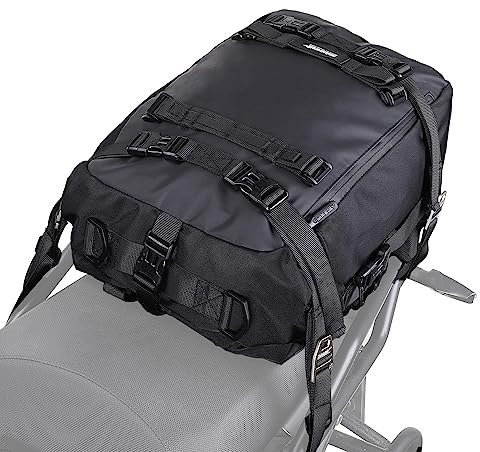 Rhinowalk Borsa laterale per moto, 20 l, multifunzionale, impermeabile, per portapacchi posteriore e selletta, accessori professionali per moto, nero