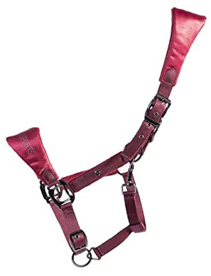ARBO-INOX Halfter mit schwarzen Beschlägen 2-Fach verstellbar und extra weich (Cob Vollblut, Bordeaux)