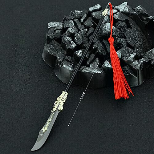 nyyuqi 1/12 Scale Metal Chinese Ancient Spear Sword Halberd Weapon Model for 6'' Action Figure Body Doll (#10)