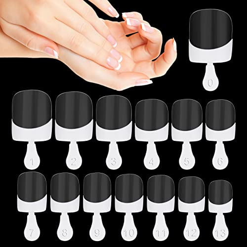 MWOOT 140 Stücke Französisch Acryl Falsche Platz Nägel Tipps,Vollständige Abdeckung French Artificial Weiß Klar Gefälschte Nagelspitzen False Nails Tips Set,Fake Nail für DIY Maniküre Salon(14 Größen)