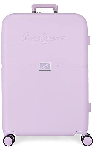 Pepe Jeans Accent Maleta mediana, Morado, Rígida, 4 Ruedas dobles